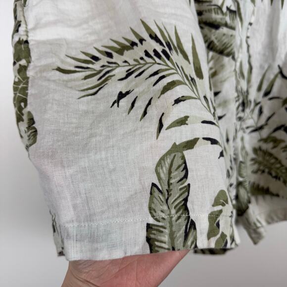 C&C California Womens 100% Linen Leaf Print Pull On Shorts Sz 3X Lightweight - Picture 4 of 11